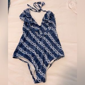 Victoria’s Secret Blue White Tie-Die One Piece Swimsuit
